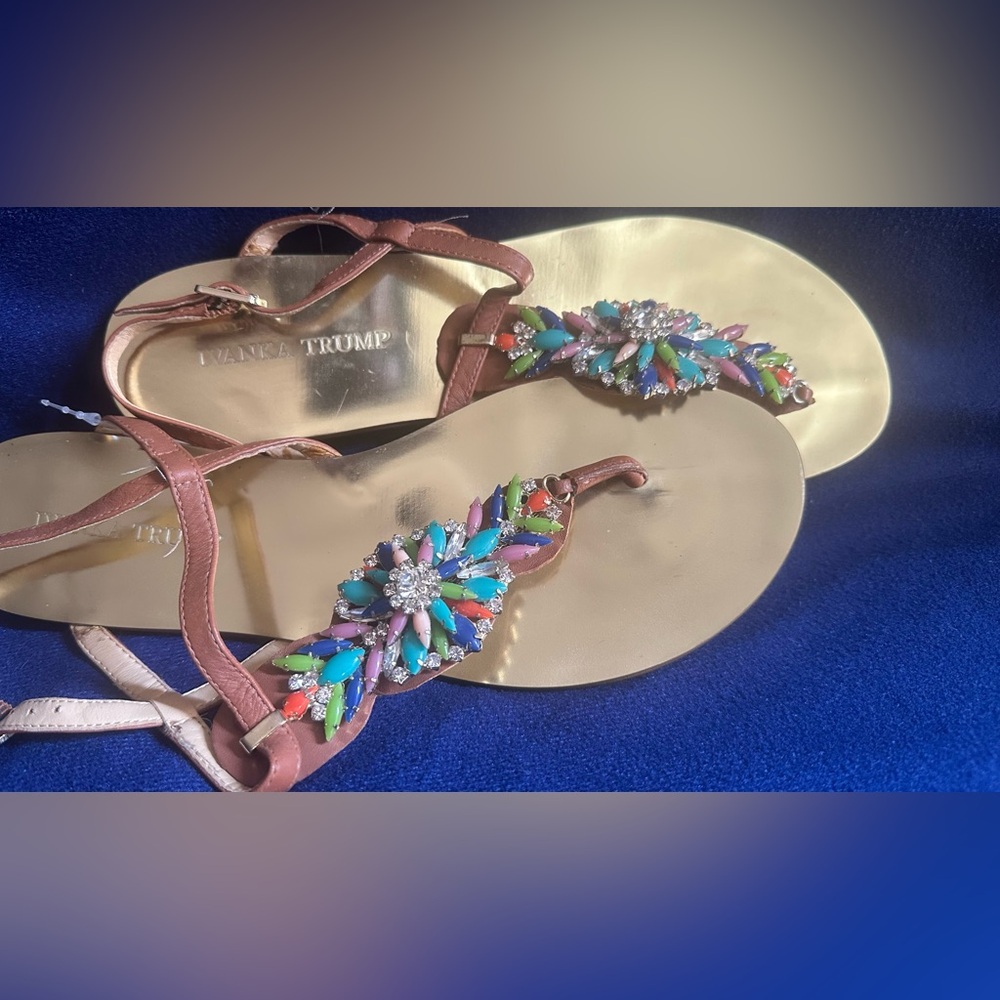 IVANKA TRUMP Multicolor Embellished Sandals